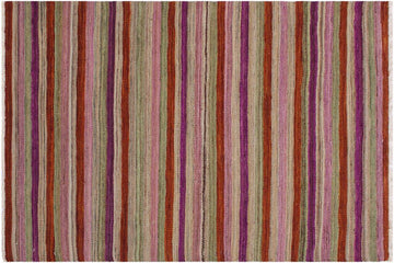 Flat Weave Kilim, Antique, Navaho, Vintage, Handmade, Modern Kilim Rust Purple Hand-Woven Rectangle 100% Wool Area Rug 3 x 4